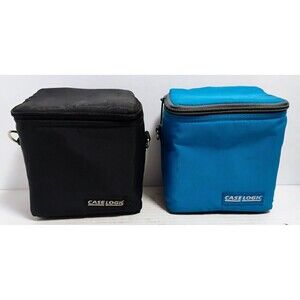 VINTAGE CASE LOGIC 6" NYLON PADDED CAMERA ACCESSORY OR CD HOLDERS W BELT LOOPS